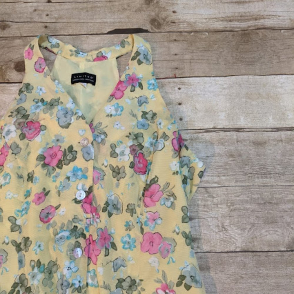 Vintage Cottage Core Yellow Floral Dress - Picture 5 of 16